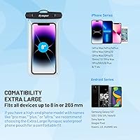 Vista 3 de Bolsa de teléfono impermeable - Funda para celular de 8.5 pulgadas a prueba de agua para viajes a la playa, artículos imprescindibles, soporte