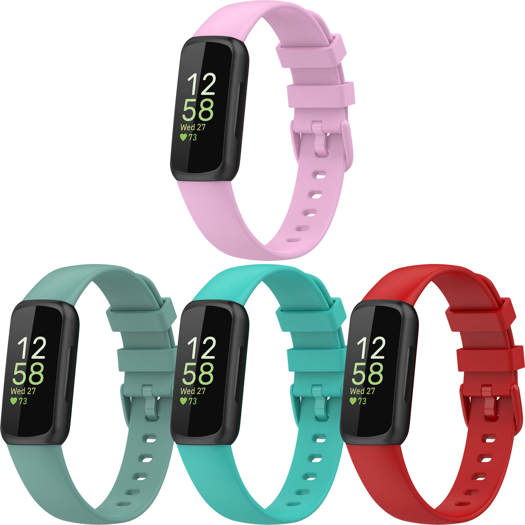 Chofit 3 Pack Soft Silicone Replacement Bands Compatible With Fitbit Inspire 3 Activity Tracker, Large, Silicone - View #9