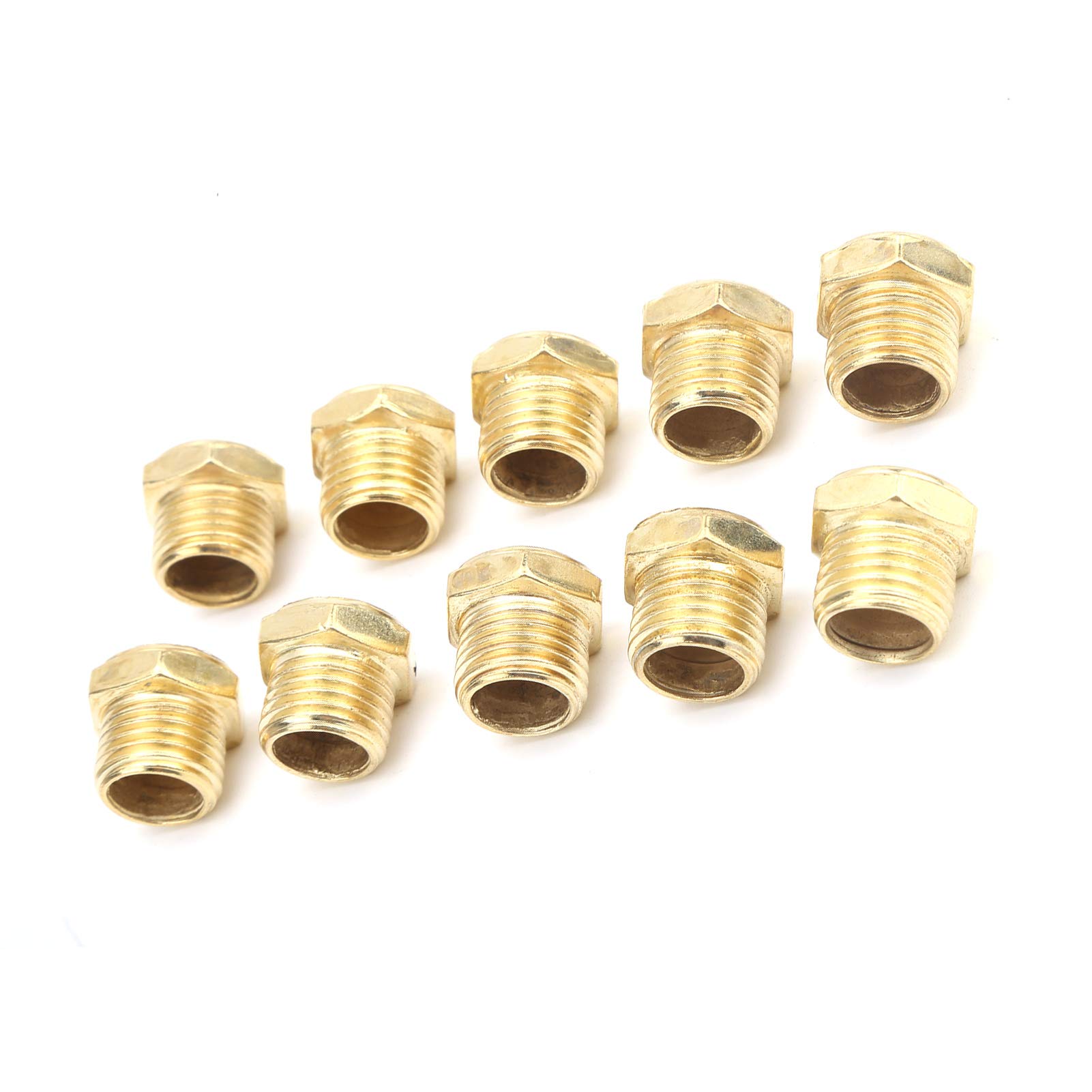 50 pezzi Silenziatore pneumatico G1/2 in ottone a testa piatta, riduttore di rumore per scarico d’aria industriale per cilindri, valvole e attrezzi ad aria con corpo in ottone resi