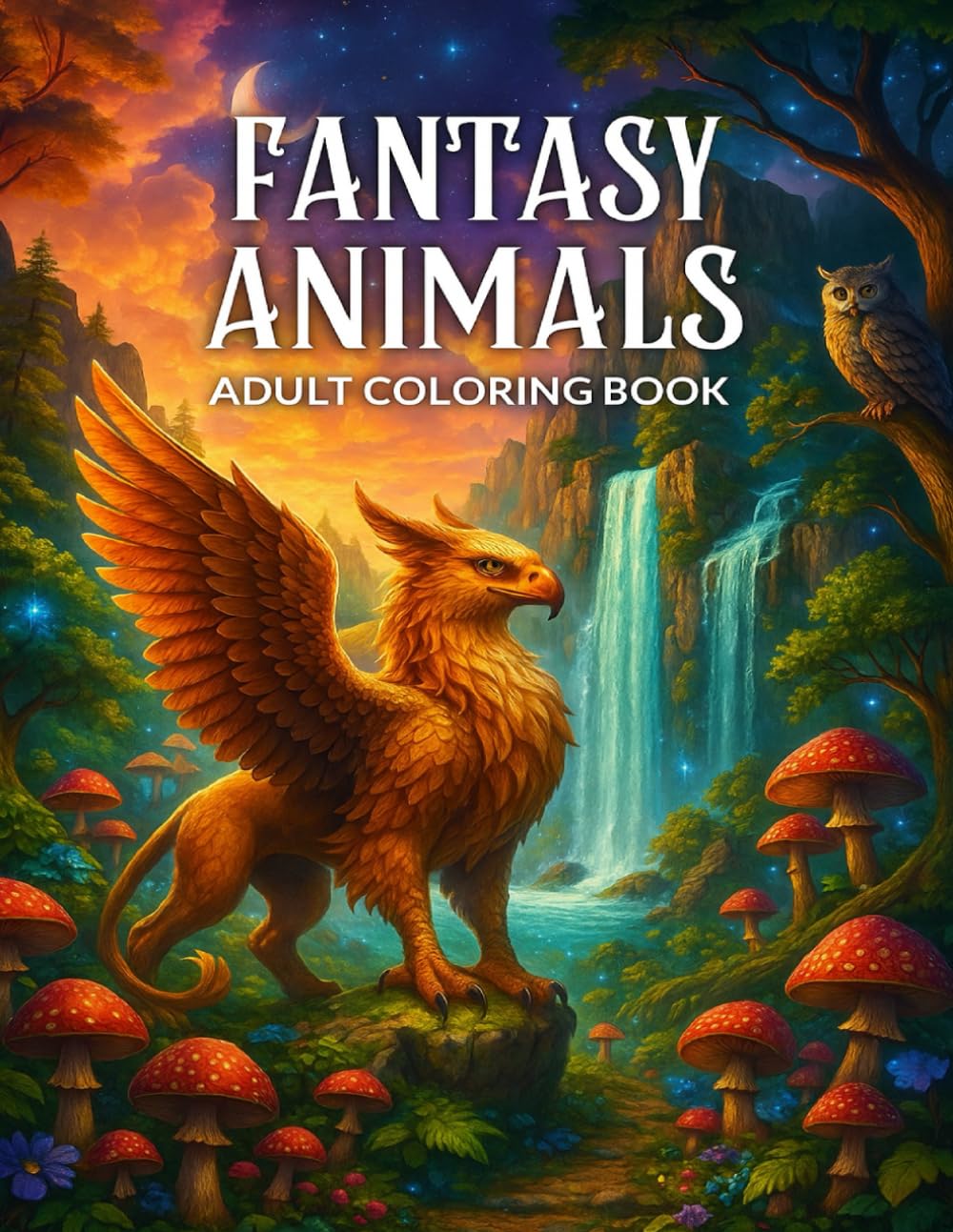 Fantasy Animals Adult Coloring Book: Magical Creatures, Mythical Beasts & Whimsical Wildlife to Color and Relax