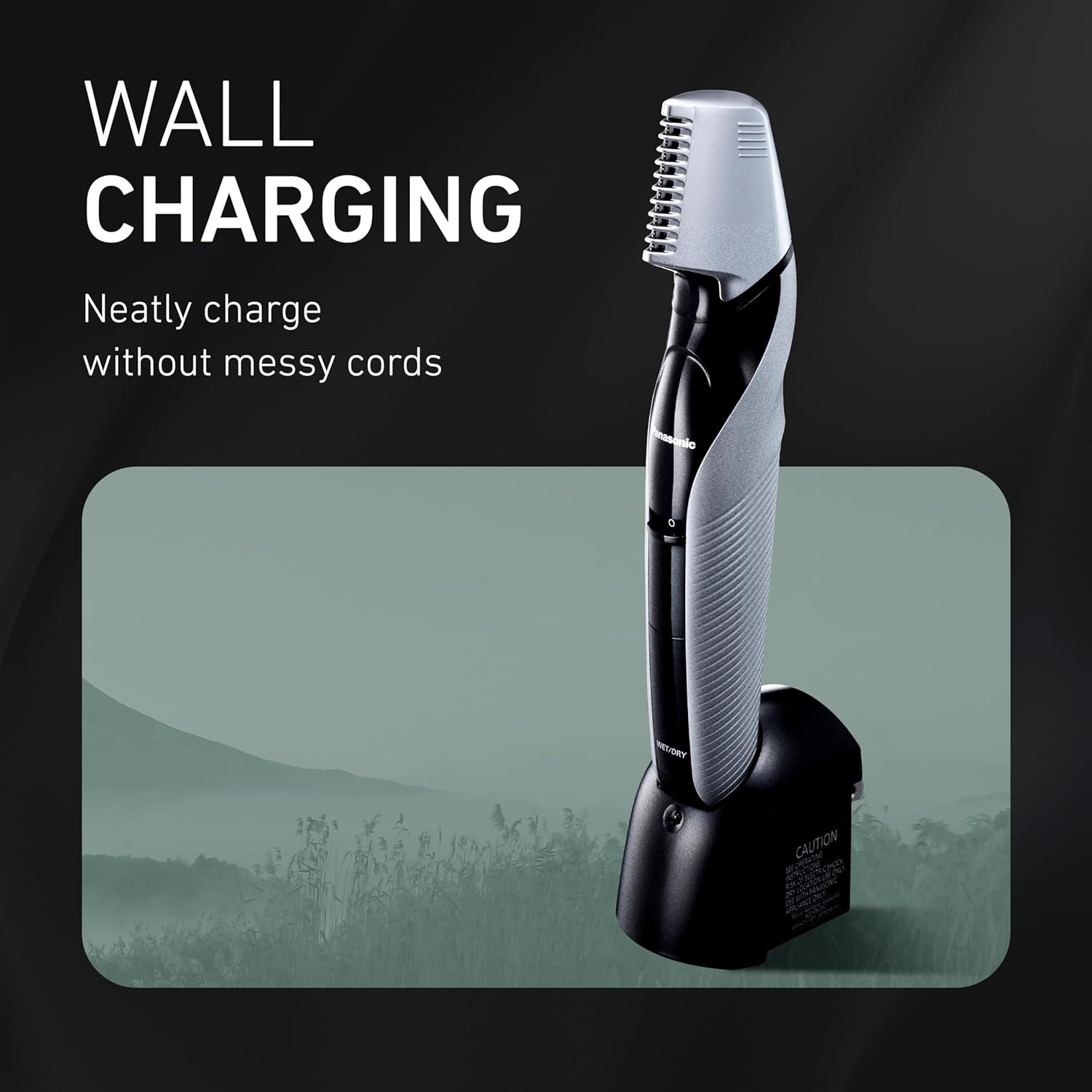 Panasonic Body Hair Trimmer for Men, Cordless Waterproof Design, V-Shaped Trimmer Head with 3 Comb Attachments for Gentle, Full Body Grooming, ER-GK60-S (Silver) - Image 9