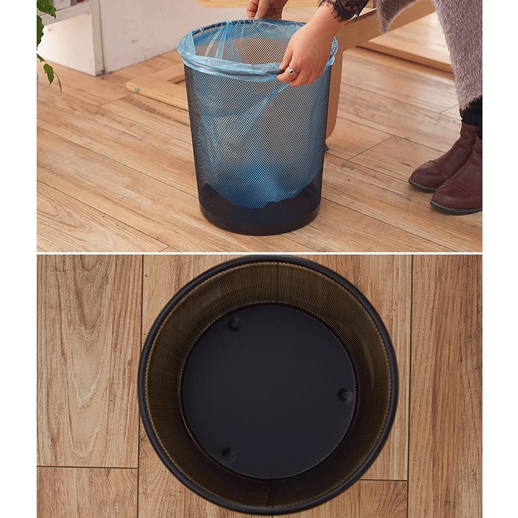 Papelera de oficina para interior, basura, rejilla metálica, papelera de reciclaje, cesta de papel, gran capacidad, hogar, oficina, cocina, basura, tamaño M,