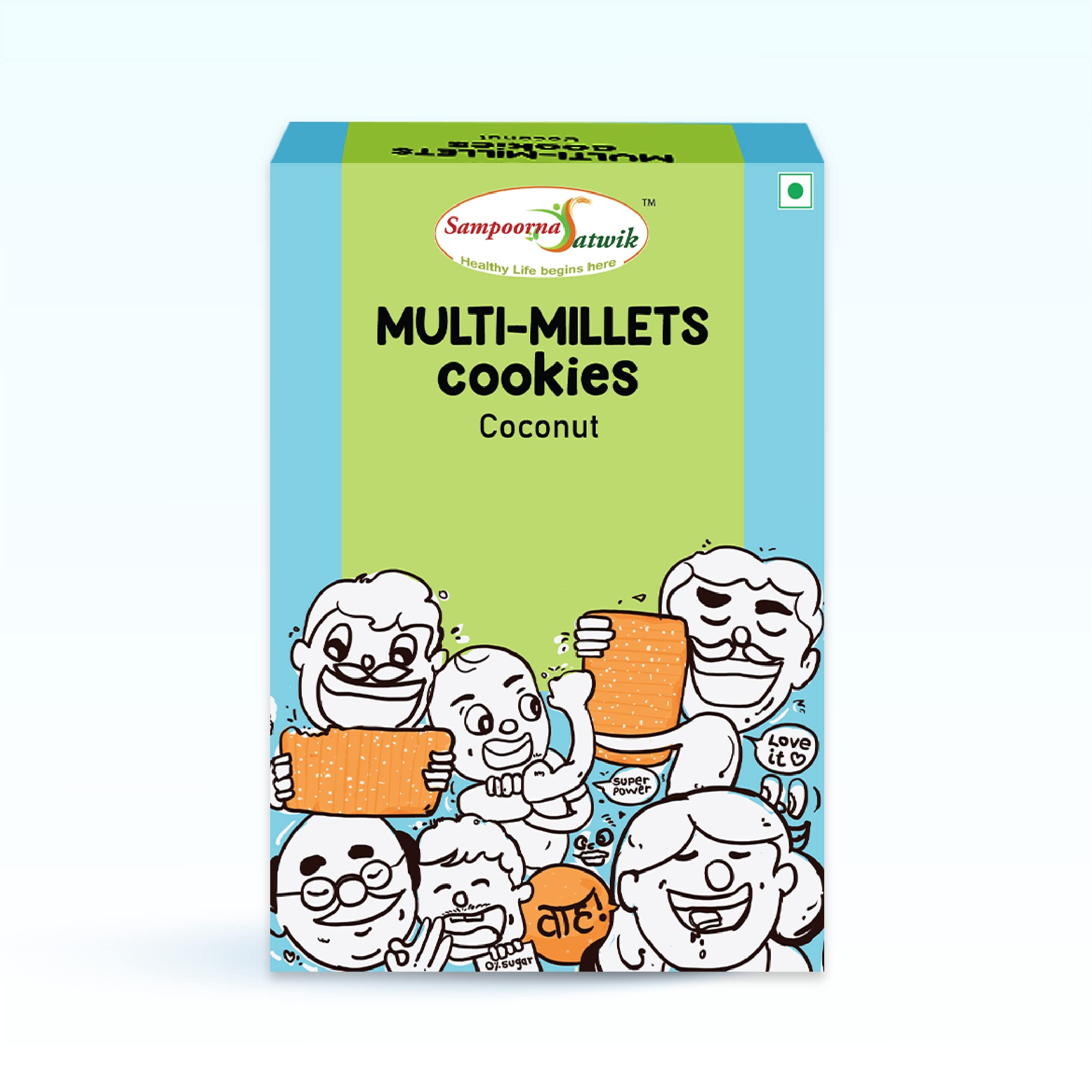 Sampoorna Satwik Multi Millets Cookies Coconut, 250gms