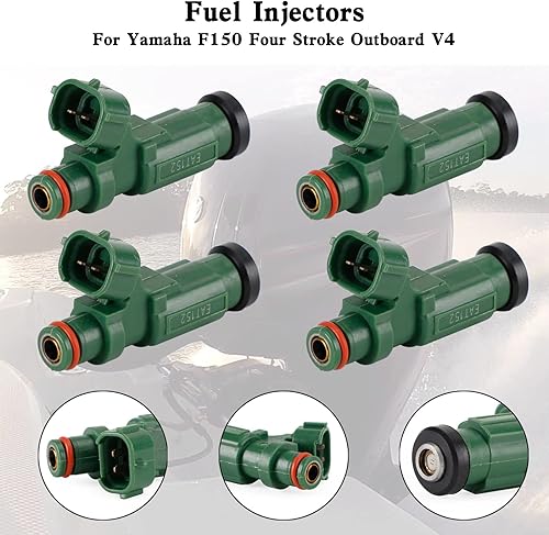 Miniatura 3 de 4PCS inyectores de combustible aptos para Yamaha F150 cuatro tiempos fuera de borda V4, inyector de combustible reemplaza 63P-13761-01-00