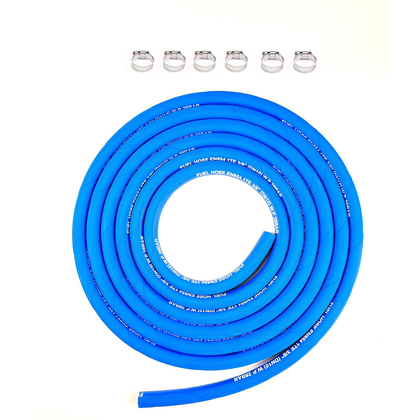 15FT Fuel Line 3/8" IN,6AN 10MM,2.8Mpa 400PSI,Fuel Systems Tube Hose,Blue