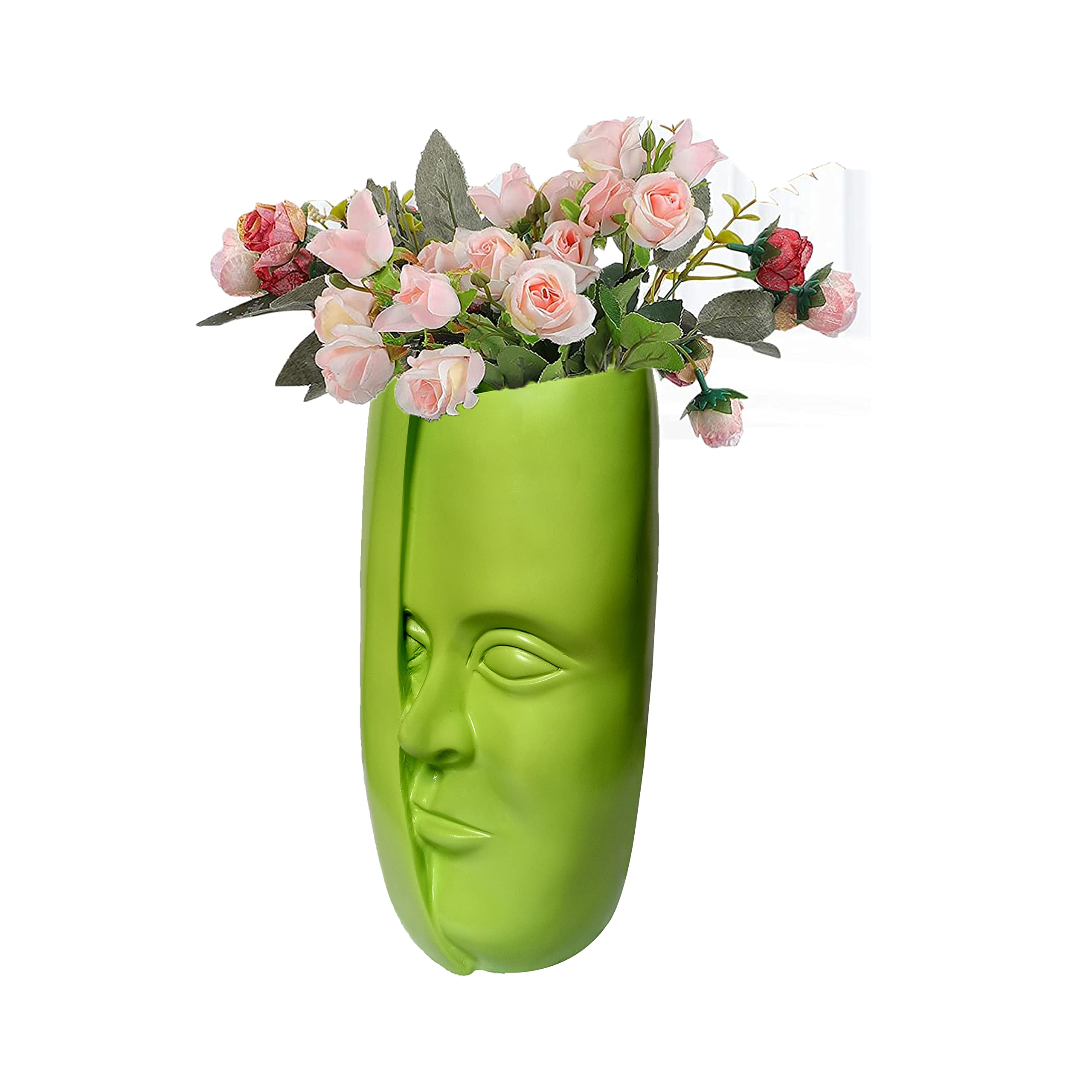REGAL HOMEWARE Polyresin Flower Vase for Home Decor, Head Shape 