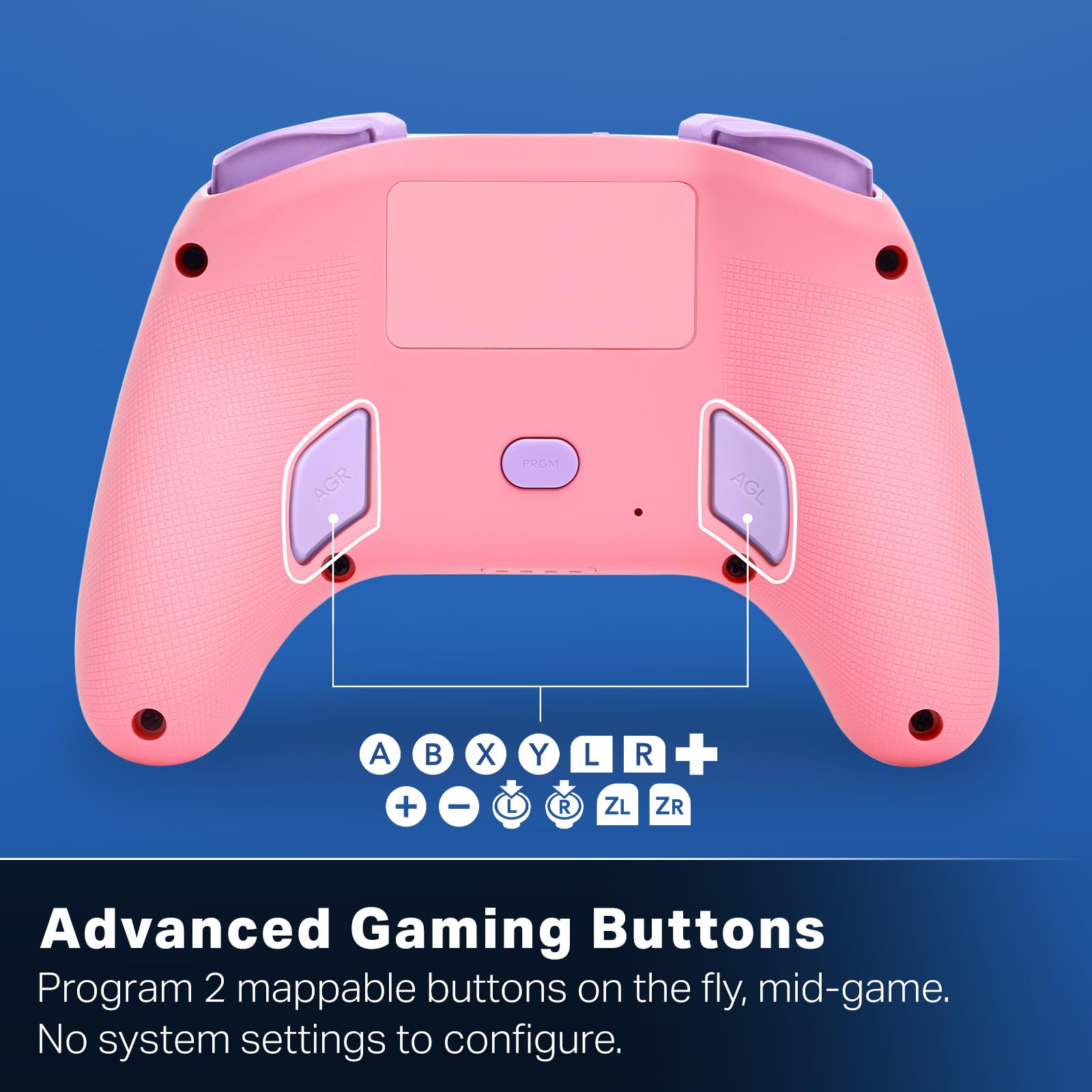 PowerA Controller senza fili Advantage per Nintendo Switch 2 - Kirby Soffio potenteCon licenza ufficiale, effetto Hall, pulsanti mappabili, controller pro, Pulsante C, comandi di movimento