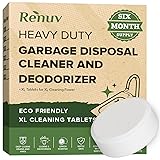 Renuv® Garbage Disposal Cleaner and Deodorizer Tablets Drain Freshener, Deodorizer, Cleaner for Garbage Disposer Cleaners (6 XL Tablets - 6 Months Supply)