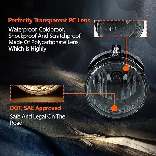 Miniatura 2 de VRracing Conjunto de luces antiniebla para parachoques, luces antiniebla de conducción, color humo, 2 unidades, compatibles con Dodge Charger