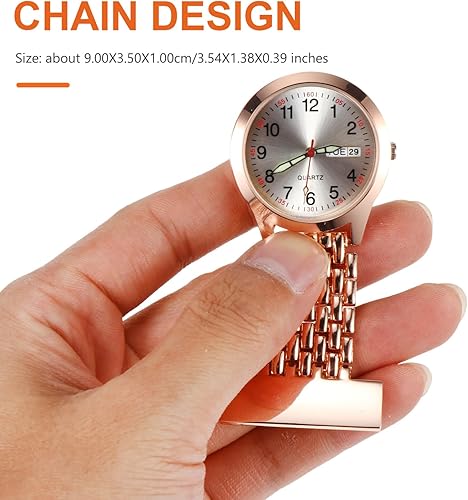 Miniatura 2 de ULTECHNOVO Reloj de enfermera con segunda mano para mujeres y hombres, reloj de solapa para enfermera, reloj de bolsillo de metal con clip en reloj