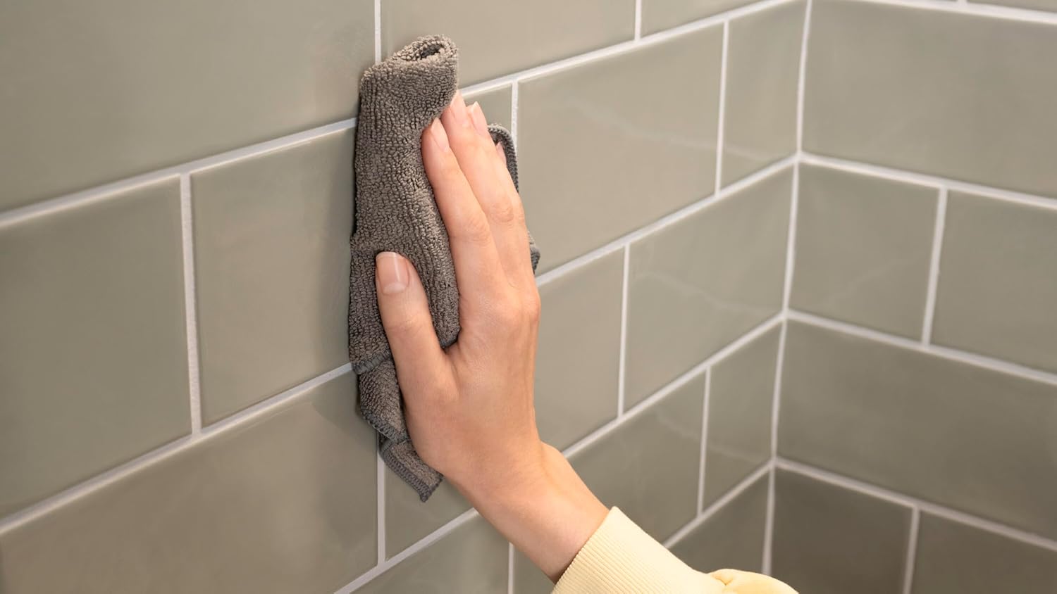 tesa Moon Grey Wall Mounted Shower Basket, Matt Grey - Extra deep for More Room - Suits Industrial Style and Modern bathrooms - Drill-Free, with self-Adhesive Solution - 92 mm x 250 mm x 125 mm