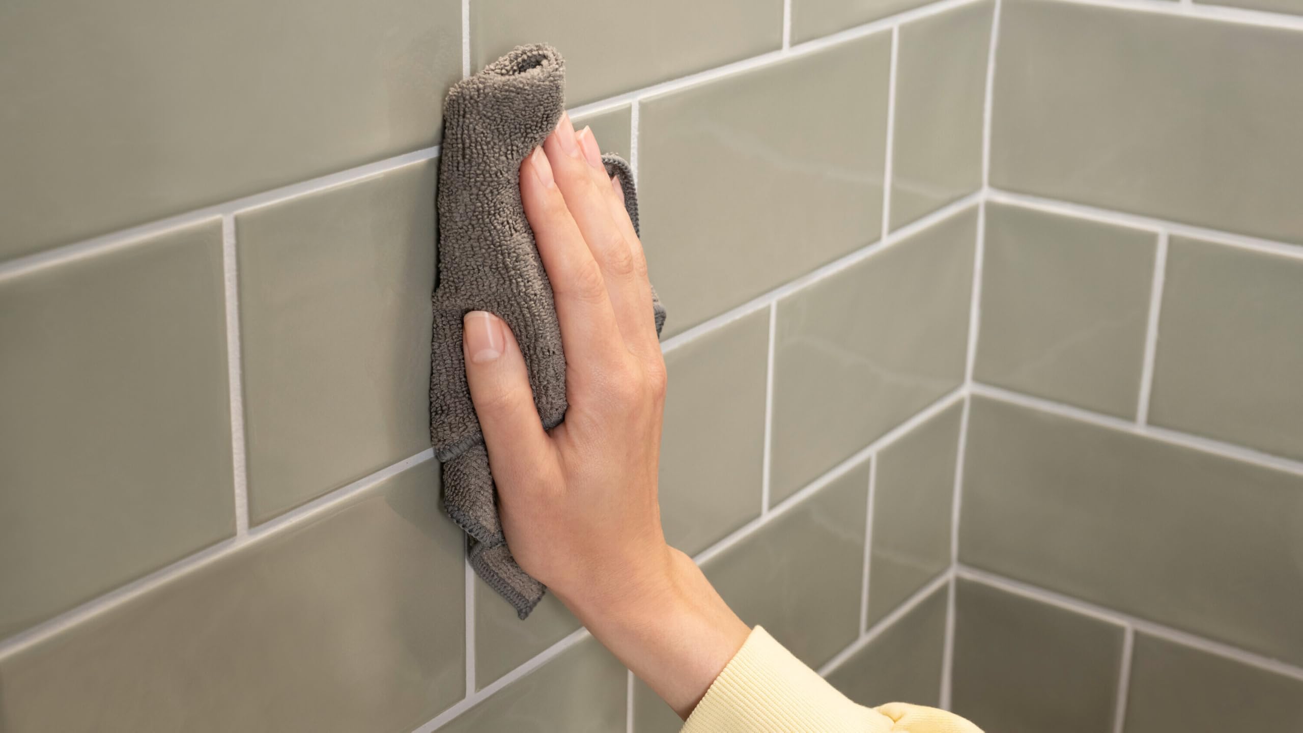 tesa MOON BLACK Wall Mounted Shower basket, Matt Black - extra deep for more room - Suits industrial style and modern bathrooms - Drill-free, with self-adhesive solution - 92 mm x 250 mm x 125 mm