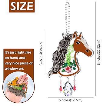 Amazon.co.jp: KY&BOSAM ステンドグラス クリスタル 手描き 馬の