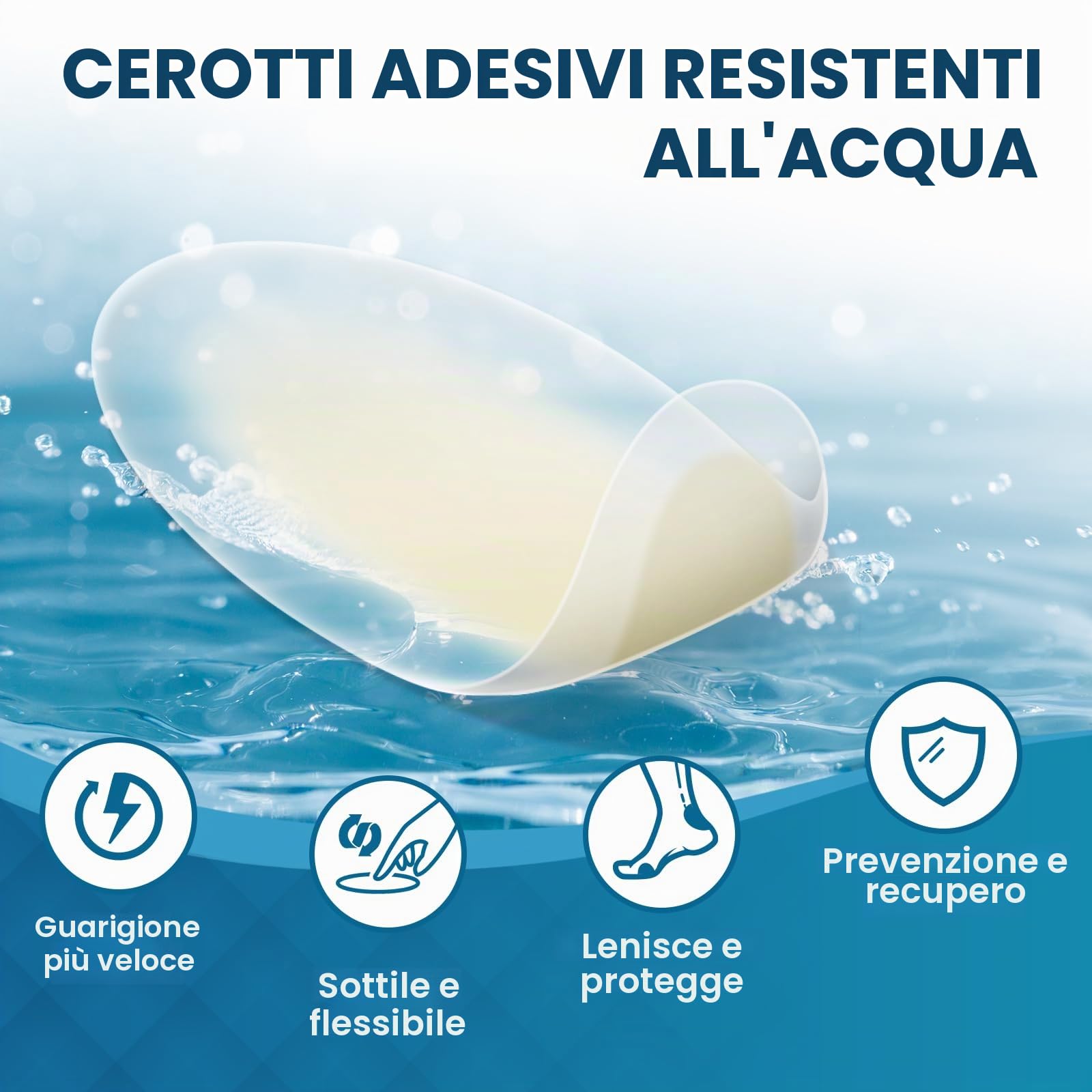 Bende per vesciche in gel, 21 pezzi, bende idrocolloidali per piedi, cuscinetti per vesciche, adesive resistenti all'acqua per tallone, dita dei piedi, bende per prevenzione e comfort
