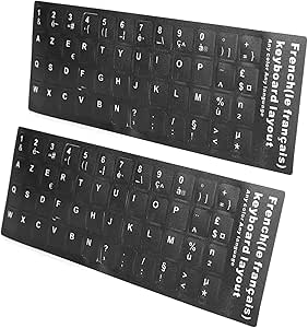 PATIKIL Lot De 2 Autocollants De Disposition De Clavier Coréen Universels Pour Clavier D'ordinateur Portable, Clavier D'ordinateur De Bureau, Fond Blanc, Lettrage Noir