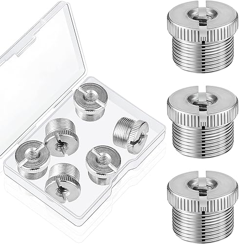 6 adaptadores de tornillo de micrófono macho de 5/8 pulgadas a hembra de 1/4 pulgadas para trípode, soporte de micrófono, adaptador de rosca para