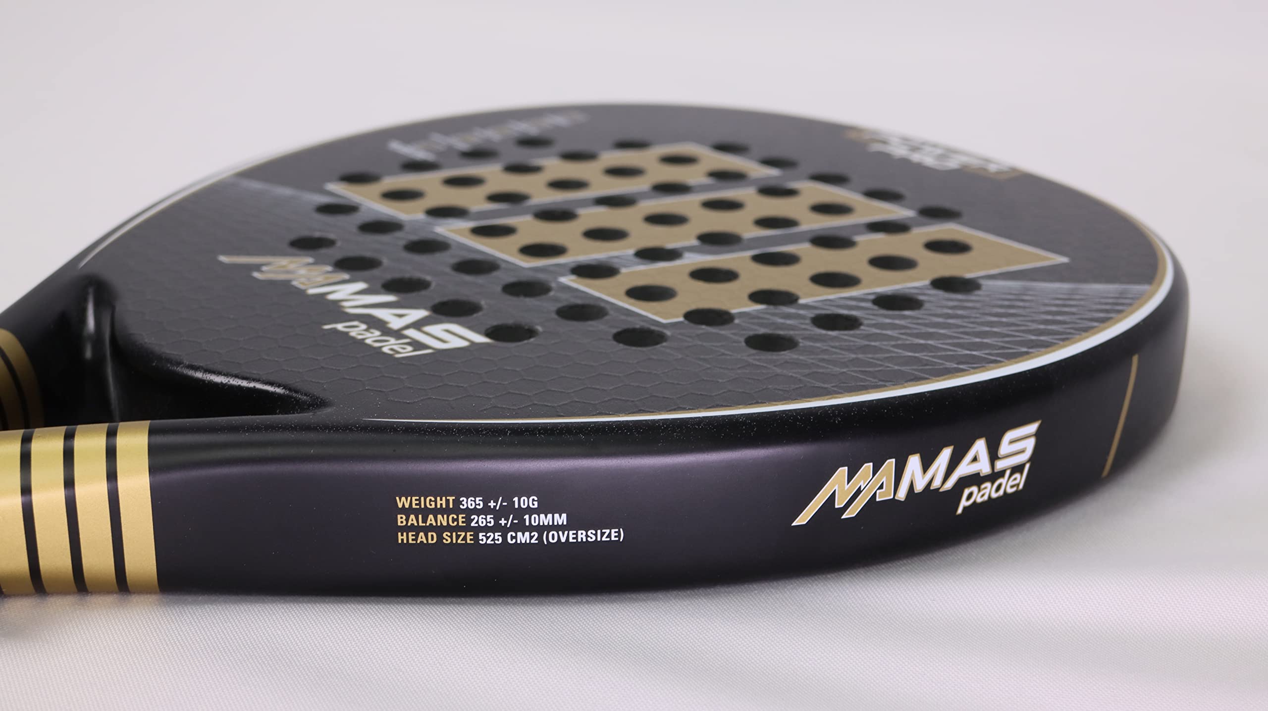 POWER PRO - Racchetta da Padel, Oro/Nero, Unisex, Adulto, 100% Rivestimento in Carbonio, Superficie Ruvida, Alta Performance