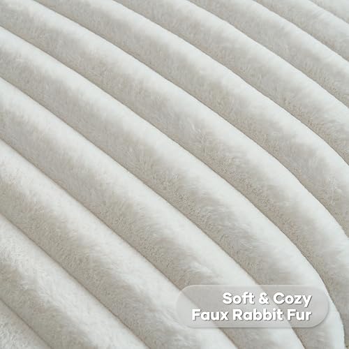 Miniatura 2 de FUTEI Juego de 2 fundas de almohada decorativas a rayas blancas crema de 14 x 14 pulgadas, fundas cuadradas para almohada decorativas de otoño,