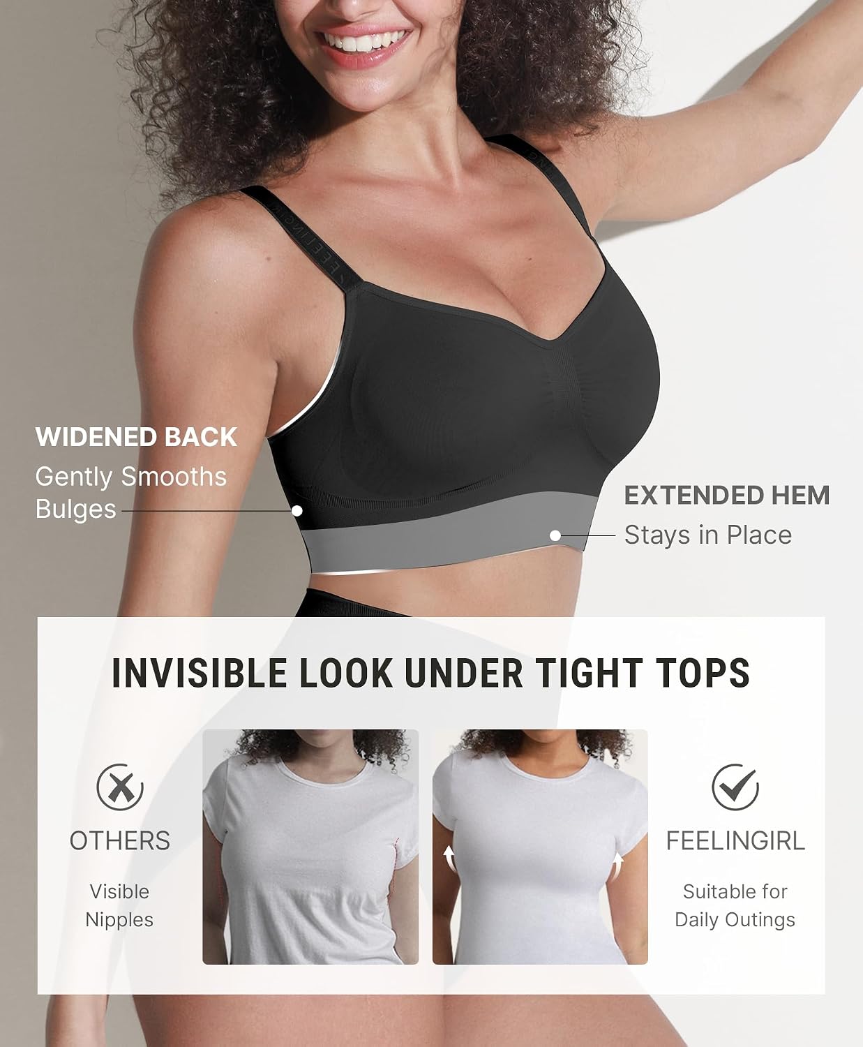 FeelinGirl Bras for Women Comfy Seamless Wireless Bralettes image 4
