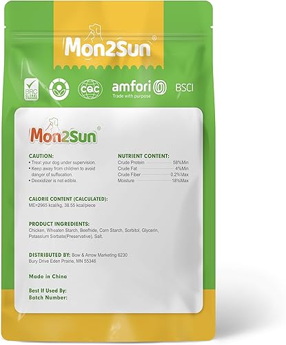 Miniatura 8 de MON2SUN Dog Rawhide Twist - Palitos de cuero crudo envueltos en pollo de 4 a 4.5 pulgadas para cachorros y perros pequeños, promueve golosinas de