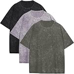 ADOREJOY Mens T Shirts Summer Short Sleeve Top Oversized Vintage Washed Tees Basic Loose Fit Blouse