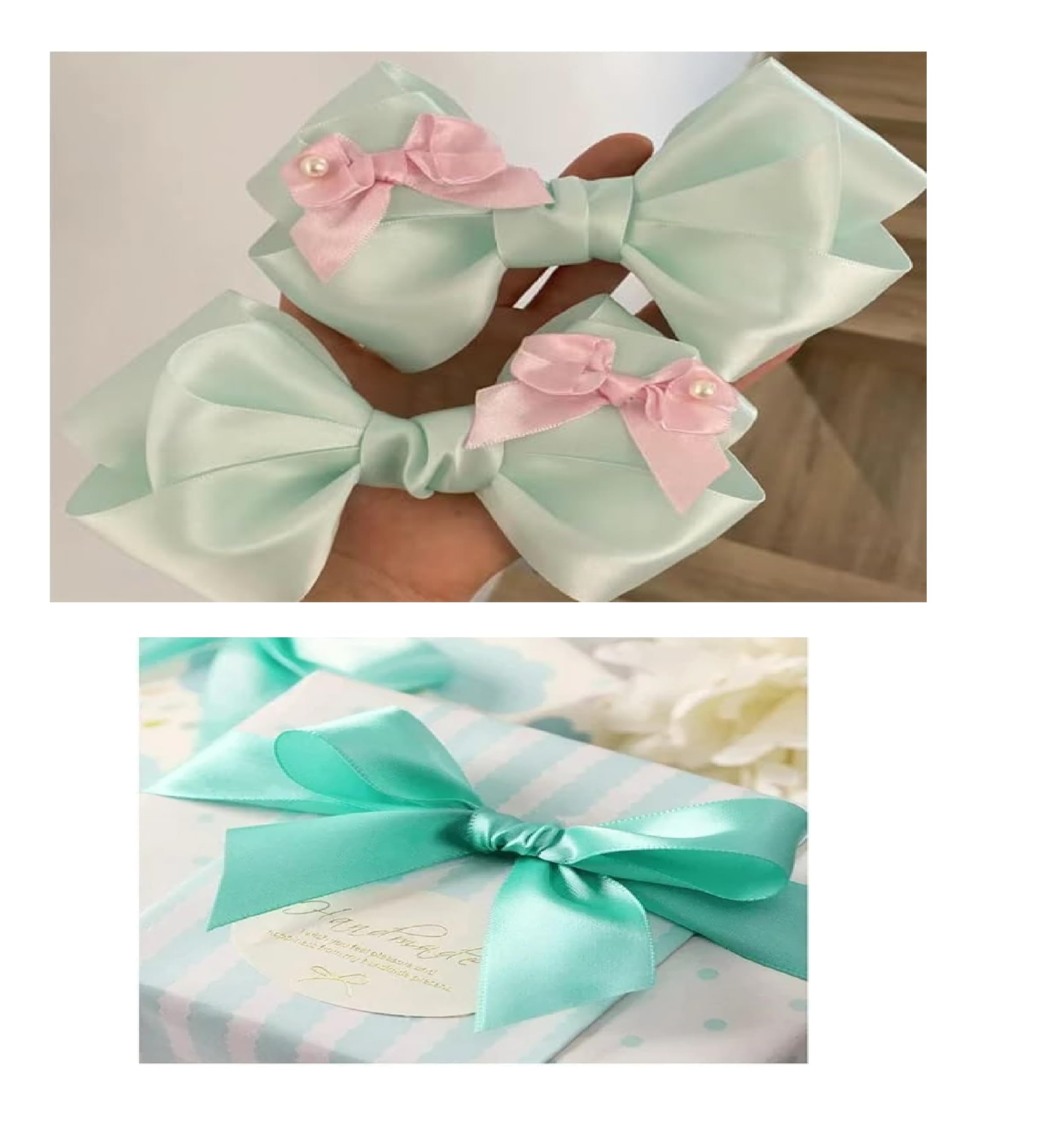 Double Sided Satin Ribbon 25mm x 10 Meters (Off White) for Gifts Wrap Sew Party, Decorations Events Dress Wedding Christmas Crafts, Bows Car, Balloons Hairs, DIY, Bouquets, Cake More — view 326