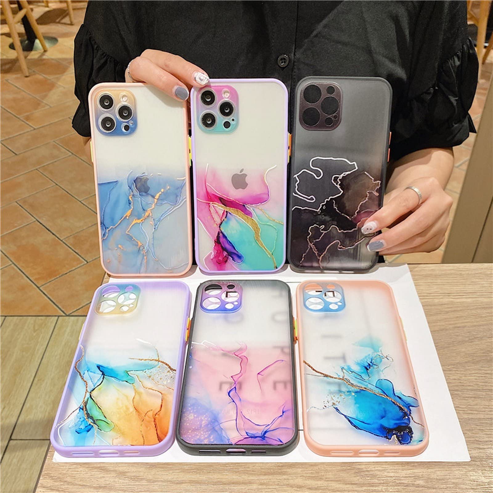 Amazon | カラフルなマットマーブルfor iPhoneケース1312 Mini 11 Pro