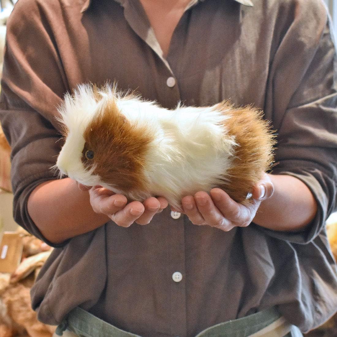 Hansa Guinea Pig Plush, Brown/White