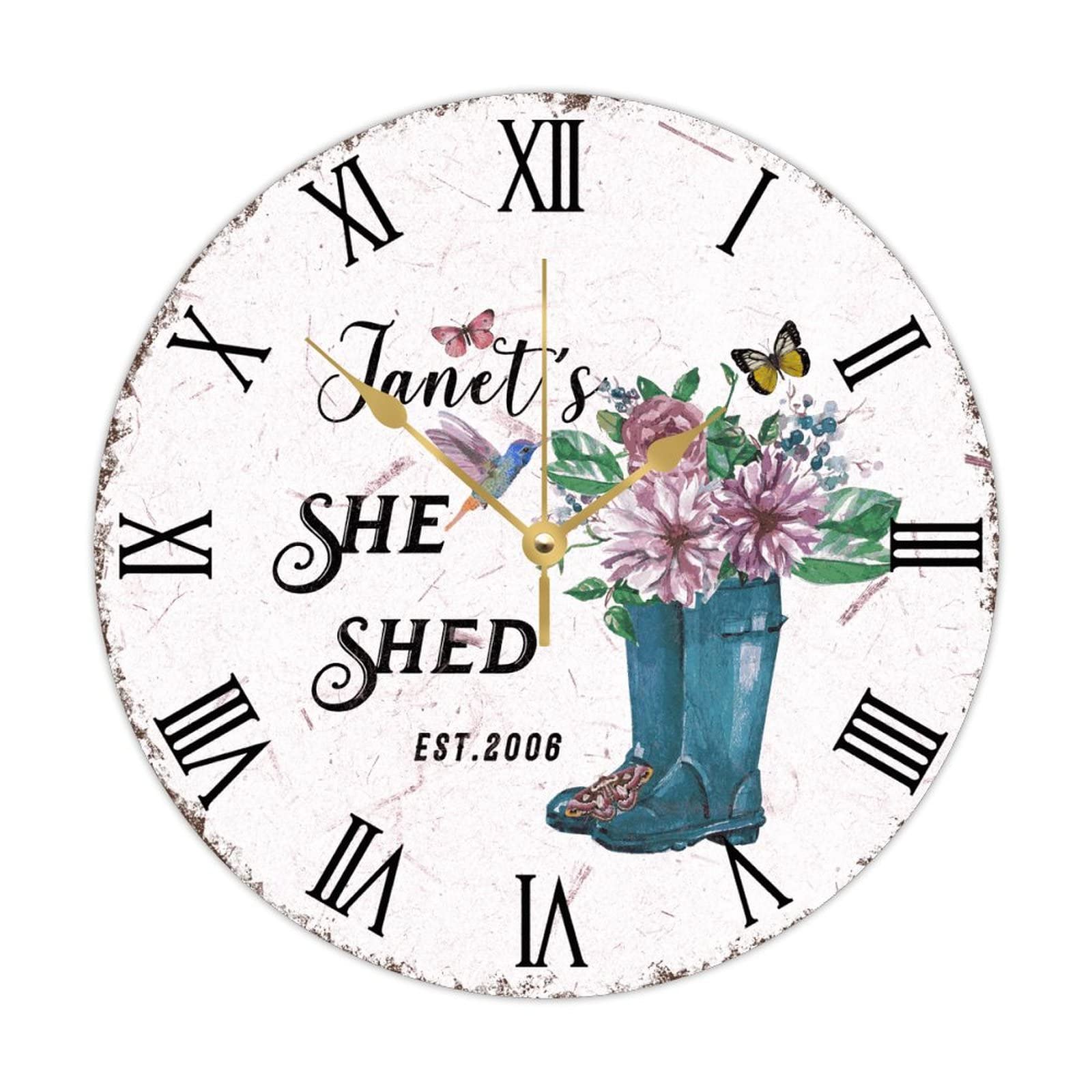 Horloge murale personnalisée en bois à offrir pour un salon rétro