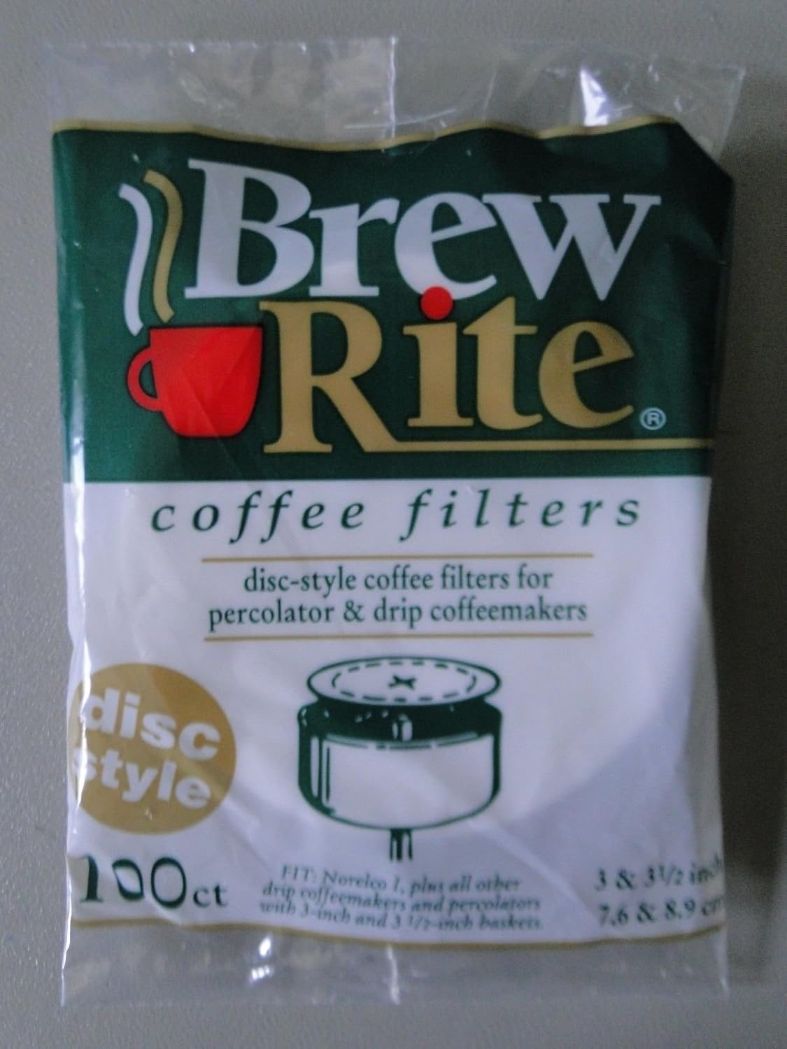 BREW RITE 100ct coffee filters DISC STYLE percolator made