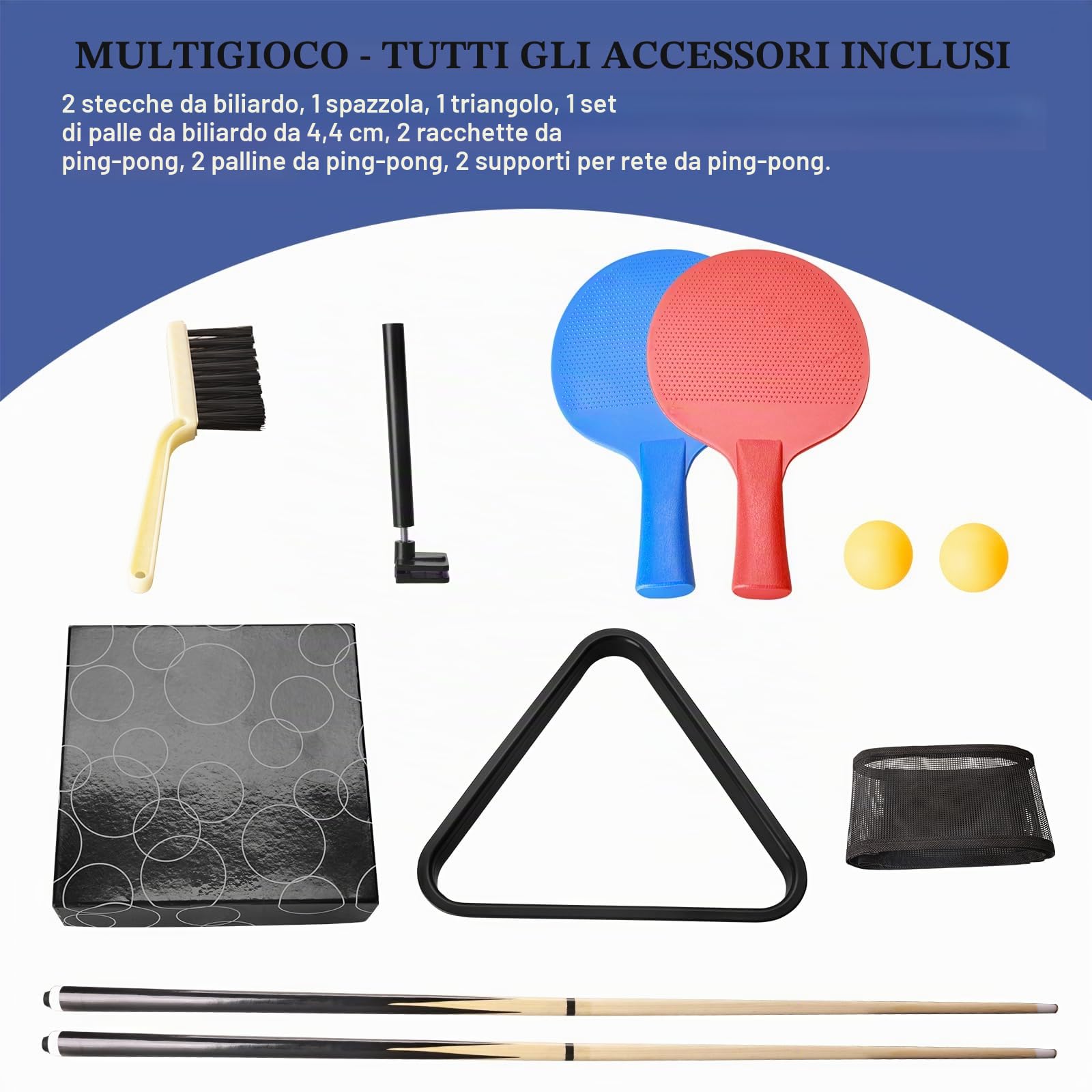 HLC, tavolo da biliardo pieghevole, tavolo da biliardo per pool e snooker, multifunzionale, con accessori, adatto per la casa. (tavolo da biliardo 6 piedi)