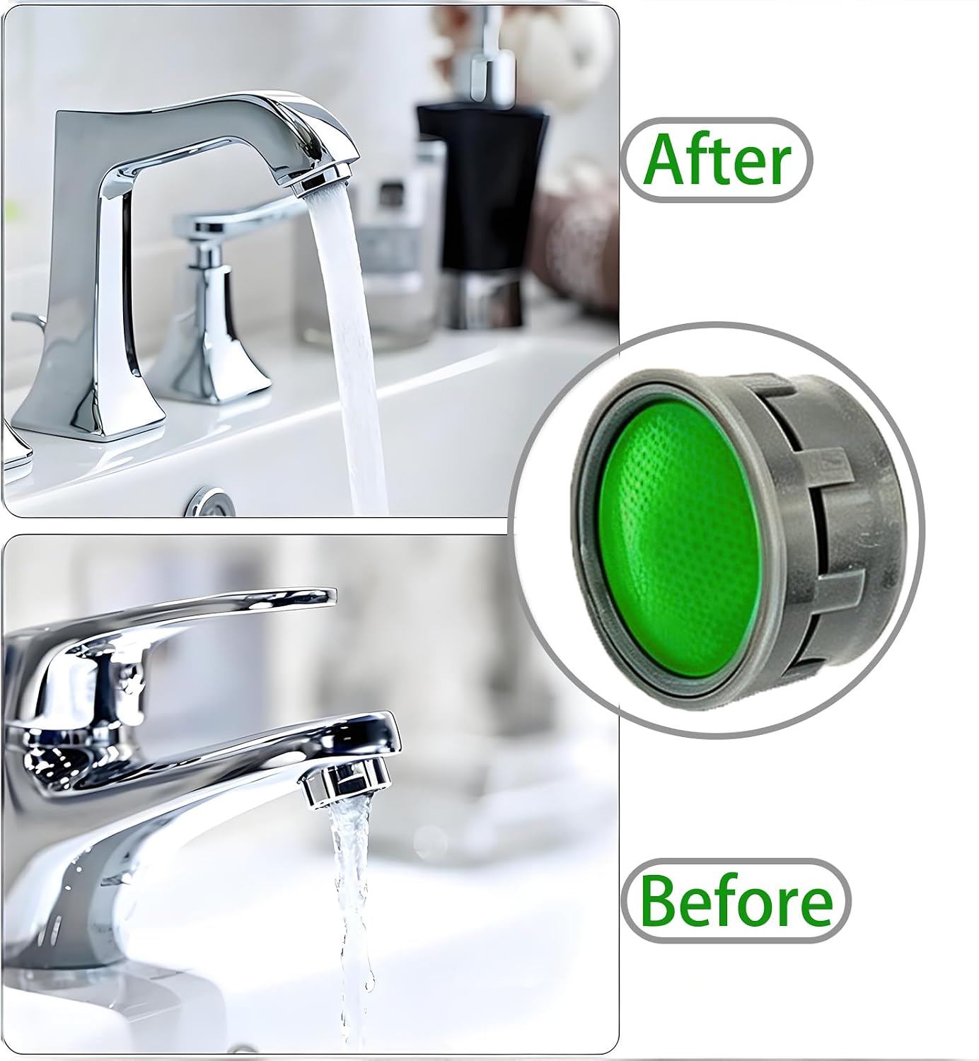 Faucet Aerator 2.2GPM Flow Limiter Insert Faucet Aerator Replacement Part Used for Bathroom or Kitchen Sink Faucet Filter Suitable for Internal and External Thread Faucet Aerators (25 PCS) image 3