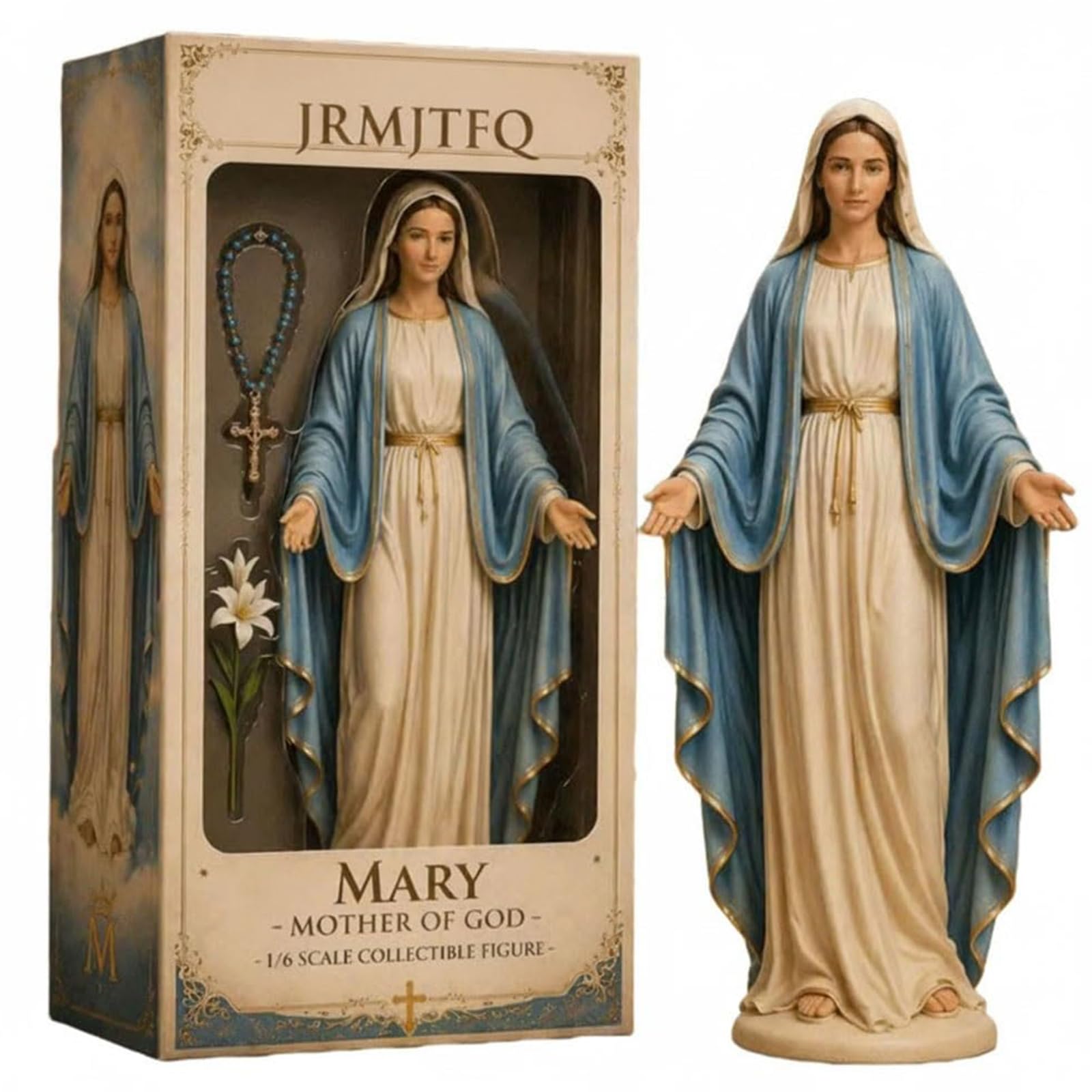 Introti Resin Our Lady of Guadalupe Figurine Ornament Decorative Blessed Mother Catholic Religious Statue Hand Painted for Home Decor