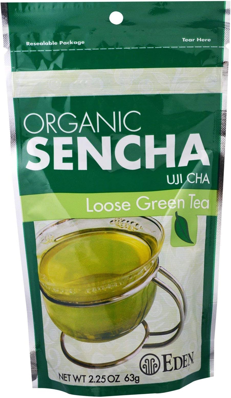 Eden Organic Japanese Sencha | Loose Leaf Green Tea | Highest Grade Uji Cha | Spring Leaves | 2.25 oz