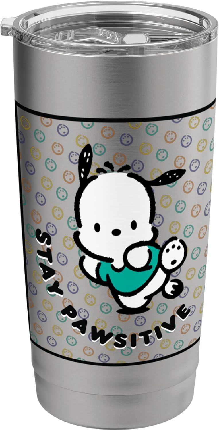 Pochacco Stay Paw-sitive Positive Good Energy Fun Vibes Stainless Steel Insulated Tumbler