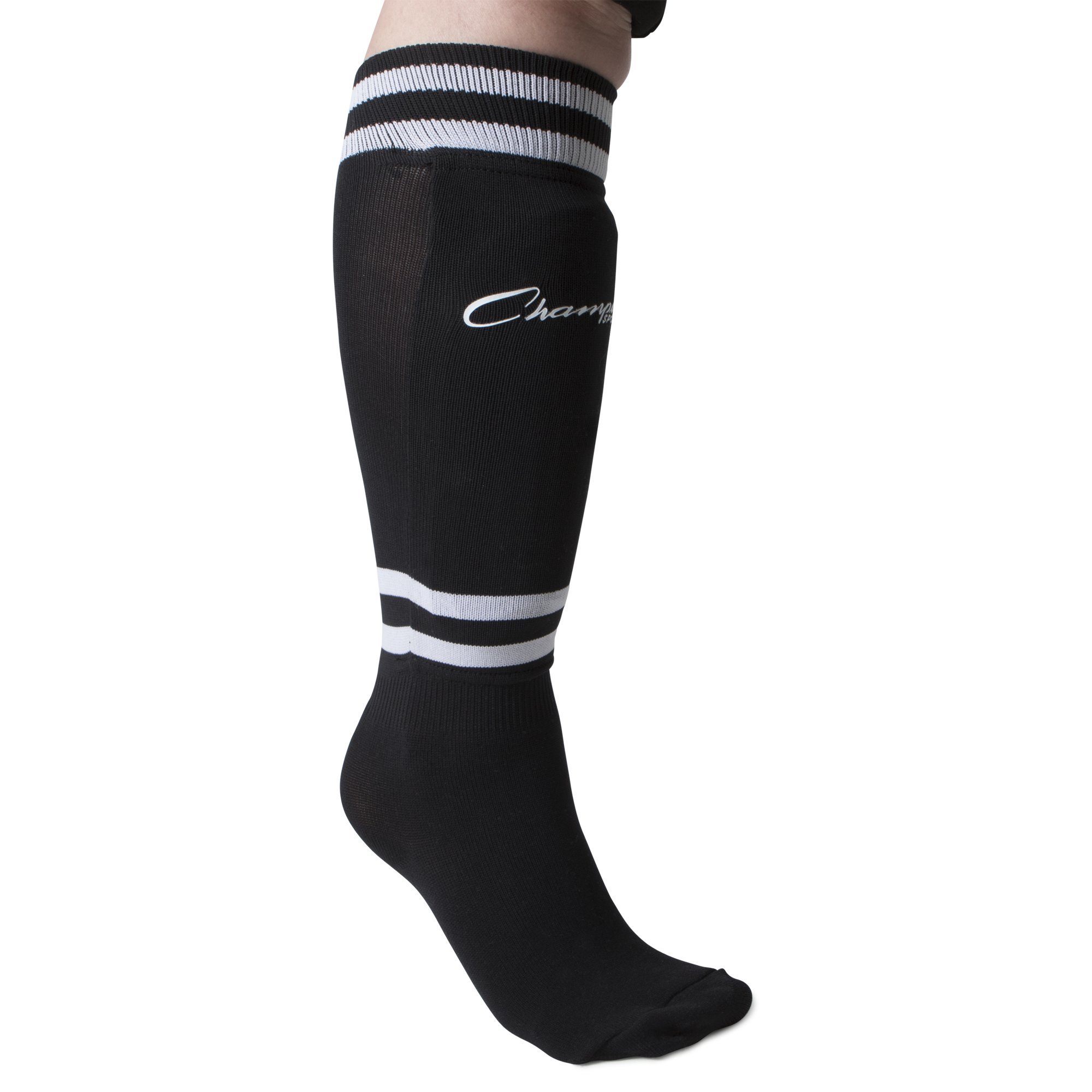 Champion Sports Youth Sock Style Soccer Shinguards – Ages 8 – 10/Large – Nero (Coppia)