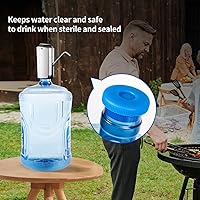 Vista 3 de Tapa de Jarra de Agua de 5 Galones Reutilizable - Antiderrames 55mm, Tapas para Dispensador de Agua de Botella de Silicona, Tapas de Reemplazo