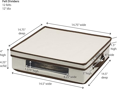Vista 11 de Household Essentials baúl de almacenamiento de vajilla para platillos
