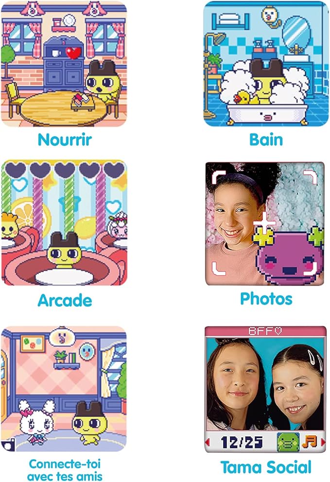 Tamagotchi 42901 Bandai Pix Mascota Virtual con Cámara miniatura 6