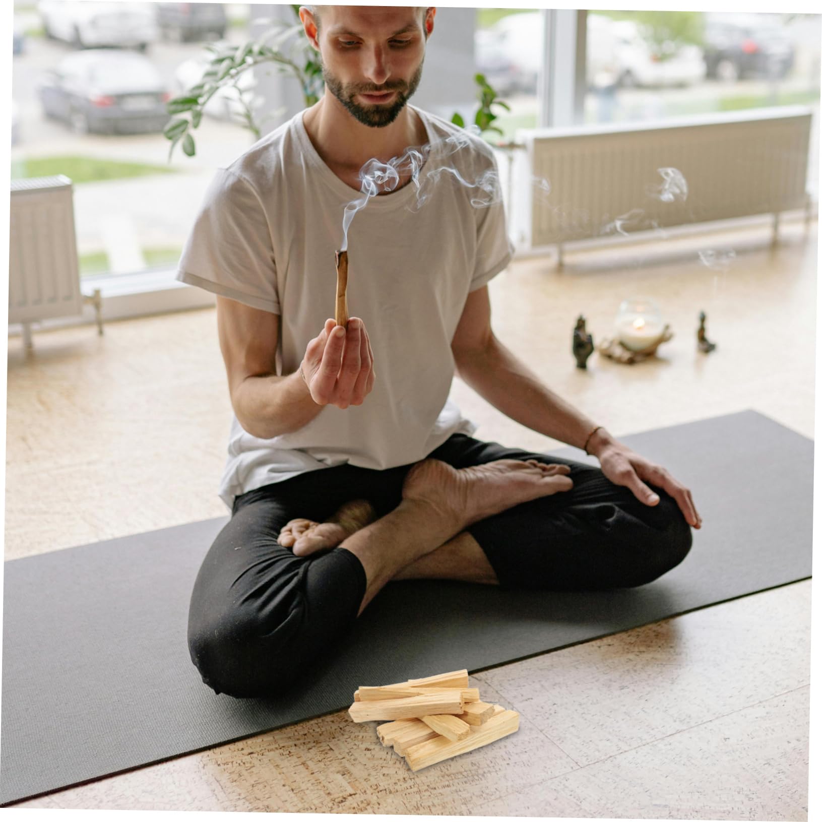 Bastoncini di Santo Naturale in Legno, 100g, Profumati e Purificanti, per Yoga e Meditazione, Incenso per Aromatizzare L'ambiente