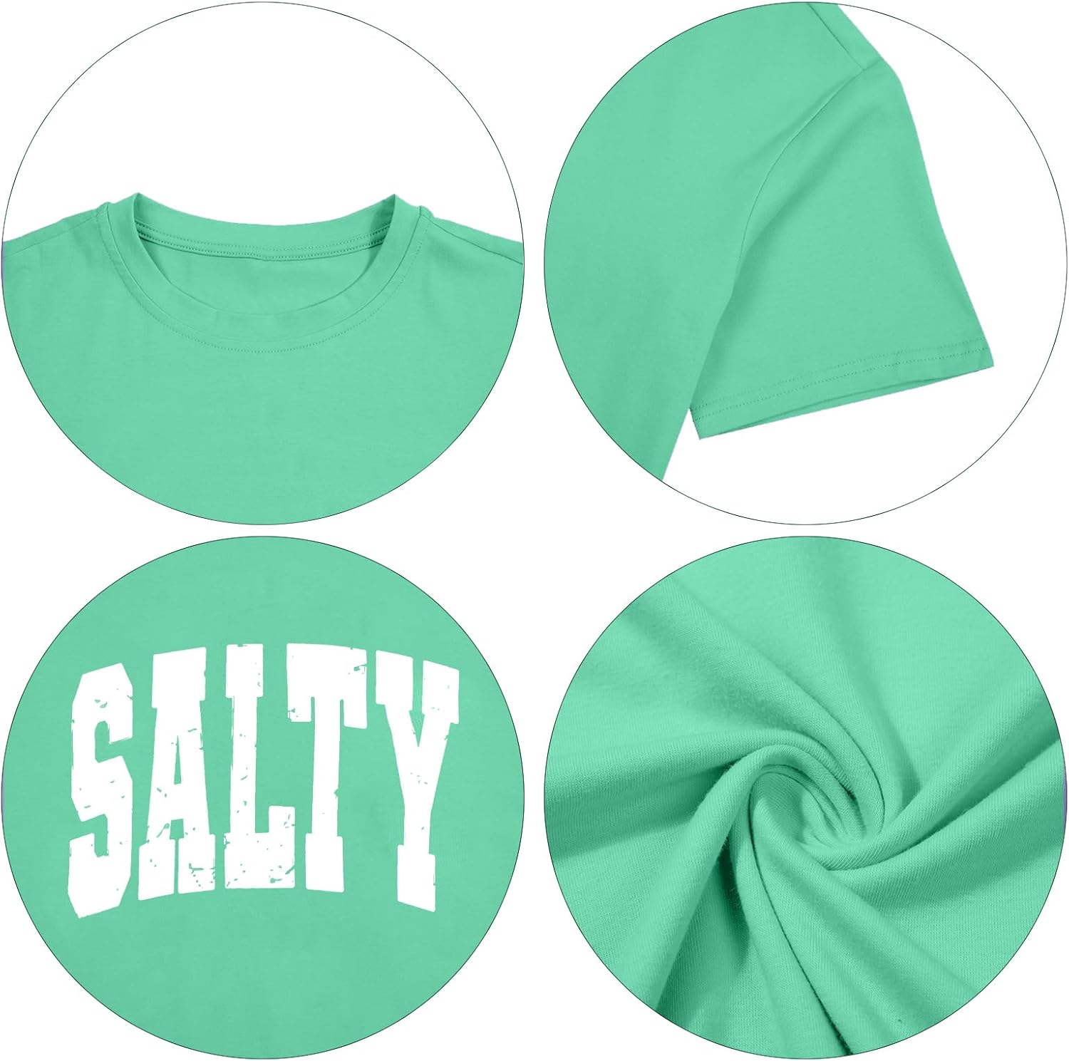 Salty Beach Oversized Graphic Tees: Womens Summer Beach Tshirts Hawaii Shirt Casual Short Sleeve Tops - Image 5