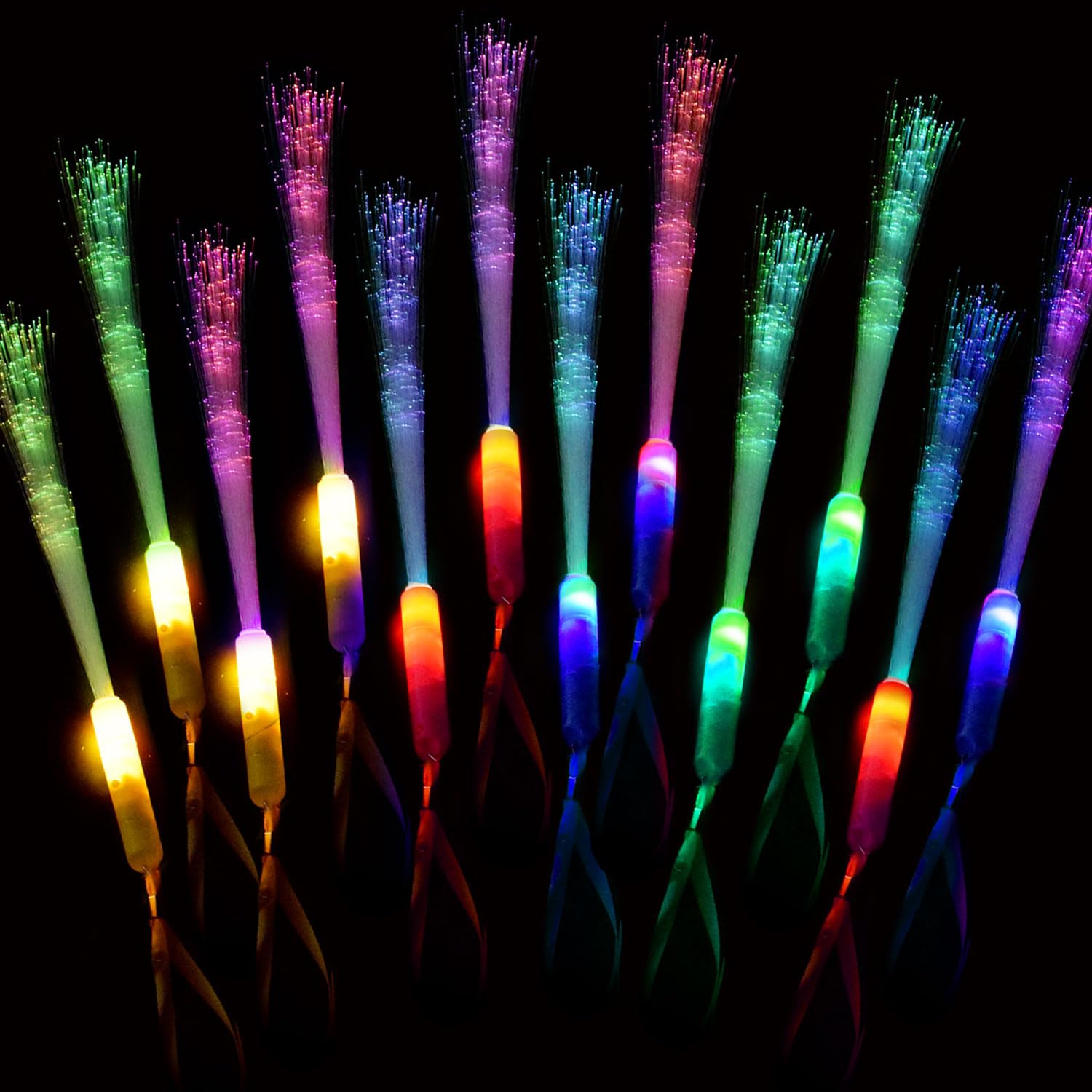 M.best 12 Stück Knicklichter Partyzubehör, 3 Modi Bunt blinkende LED-Leuchtstäbe für Partygeschenke