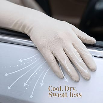 Driving Gloves Women with UV Protection for Sun Protection Long Touchscreen Friendly Full Finger Arm Cover for Summer Driving