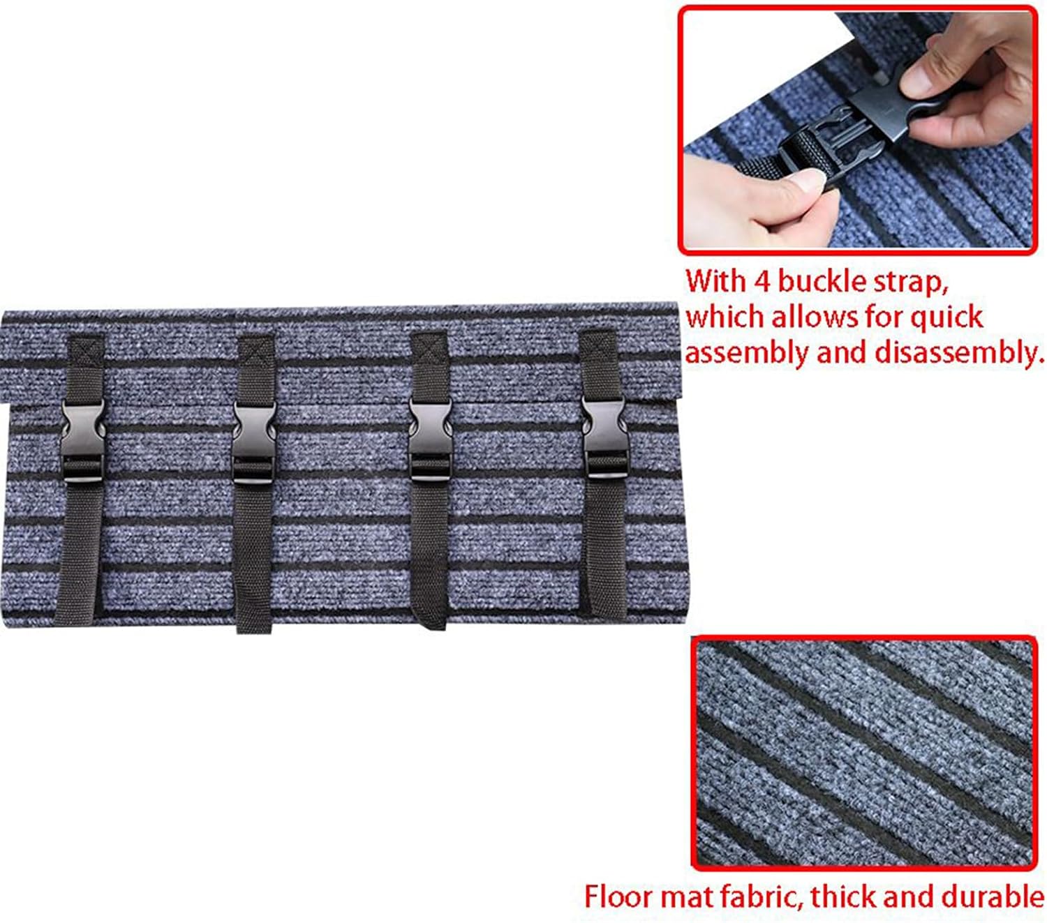 RV Step Covers, Buckle RV Stair Pad, Double-Layer Backing Design Non-Slip Deck Pad with Weather Resistant Fabric, Easy Install for Camping Car Travel Mobile Home Long-Term Parking Outdoor Protection