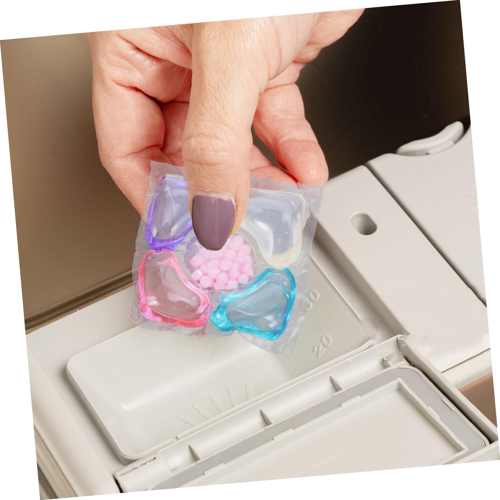 100 Pezzi Capsule Lavatrice 5 in 1 con Profumo di Gelsomino, Rimuovi Macchie e Ammorbidisce i Tessuti, Perline Profumate per Bucato Fresco e Soluzione Comoda