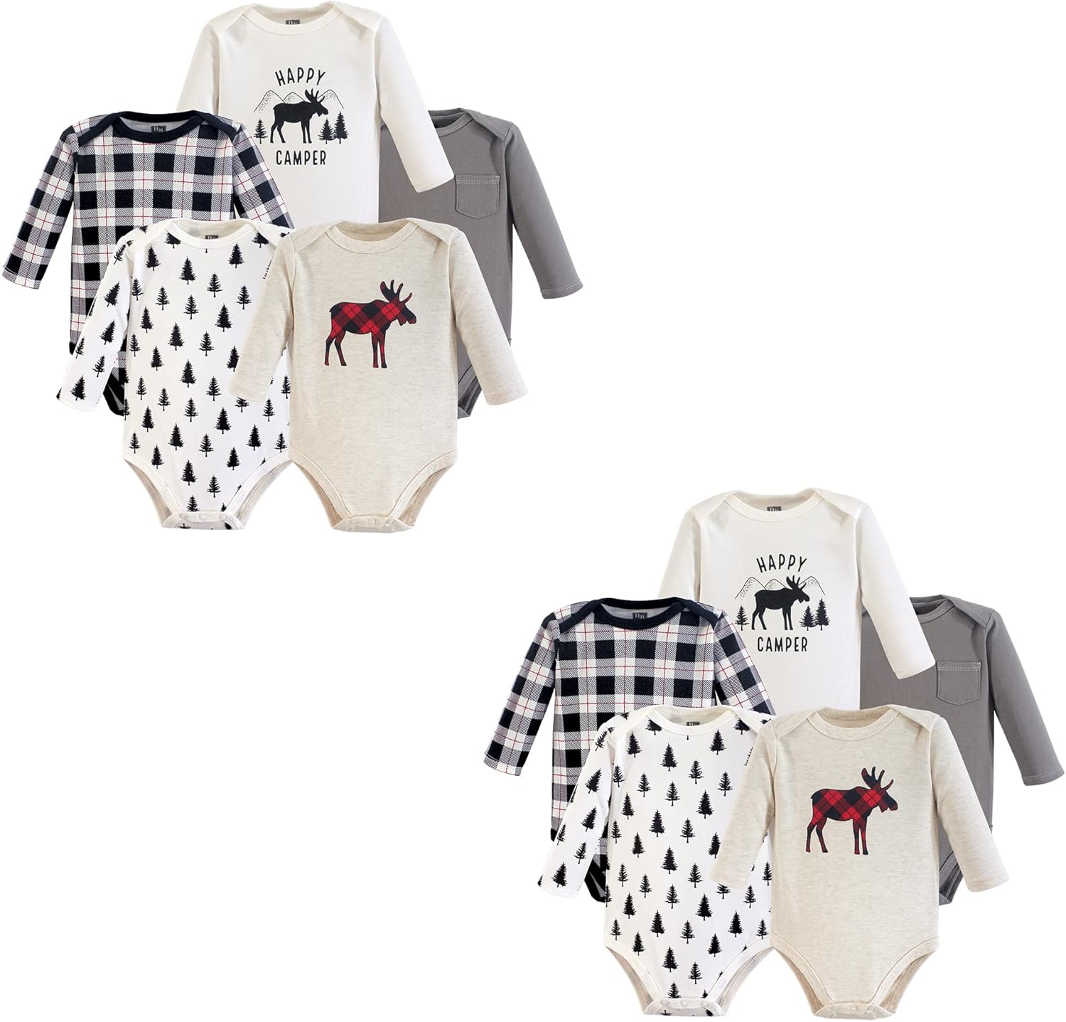 Hudson Baby Unisex Baby Cotton Long-Sleeve Bodysuits