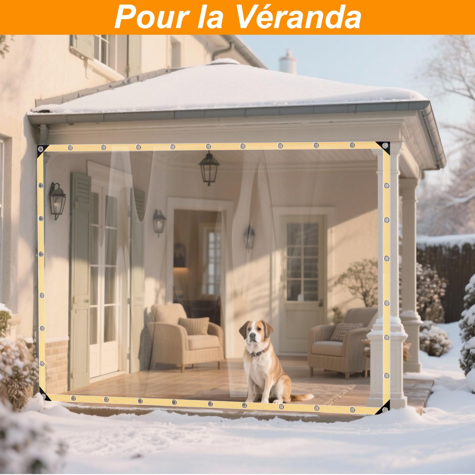 BeGrit 2x5m Bâche Transparente avec Oeillets Bâche Imperméable avec Corde Bache de Protection Plastique Bâches de Balcon Jardin Exterieur pour Serre Terrasse Plantes Meubles Pergola Extérieur