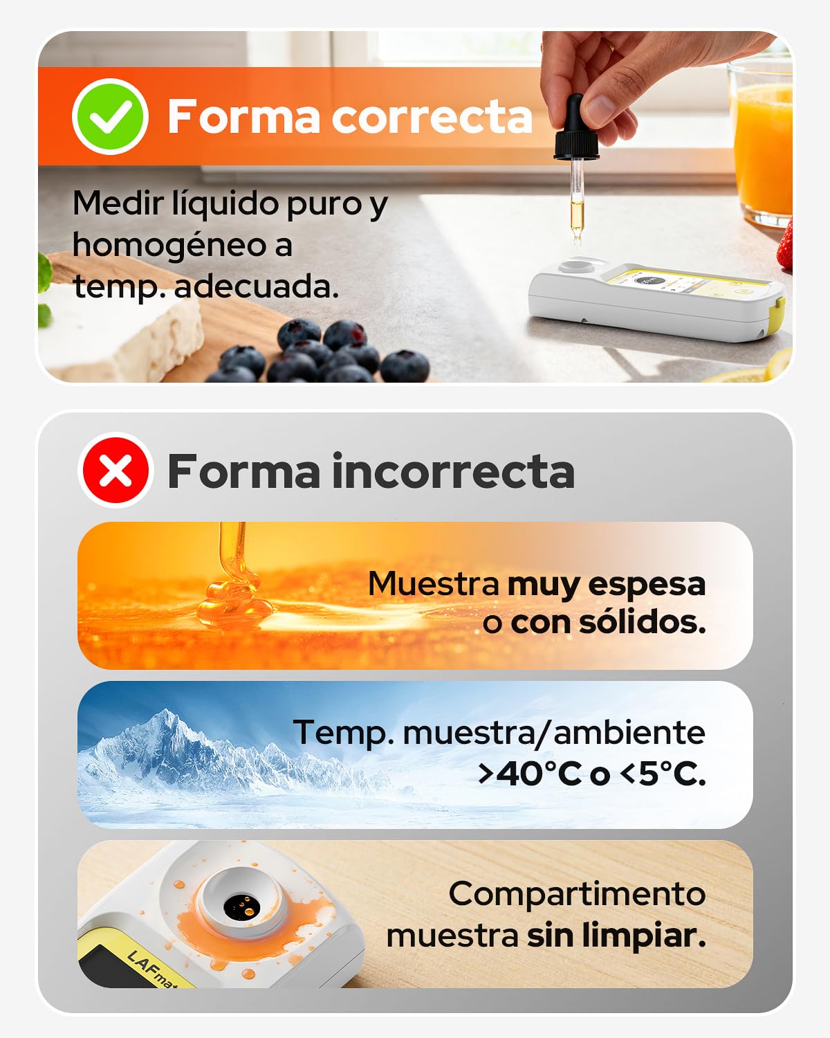 Refratómetro digital Brix con ATC para Zumo de Café, Miel, Jarabe de Arce, Medidor de Brix 0-95% Refractometro para la Elaboración de Vino y Cerveza Casera