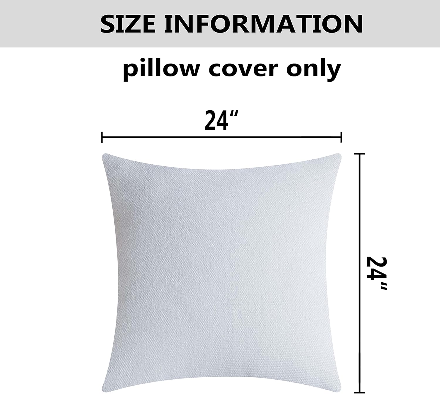 Home Brilliant White Euro Shams Pillow Covers 24x24 Sofa Bed Decorative Throw Pillow Covers for Couch Floor Patio, 24 inches, 60x60 cm, Set of 2, White