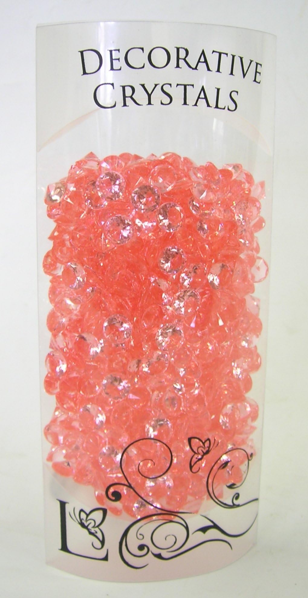 Acrylic Decorative Diamond Crystals- Coral Colour- 1cm